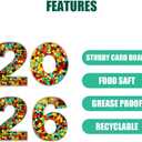 2026 Number Shaped Cardboard Charcuterie Decorative Trays Fillable, Party Food Display Platter for New Year Eve, Graduation (Small)