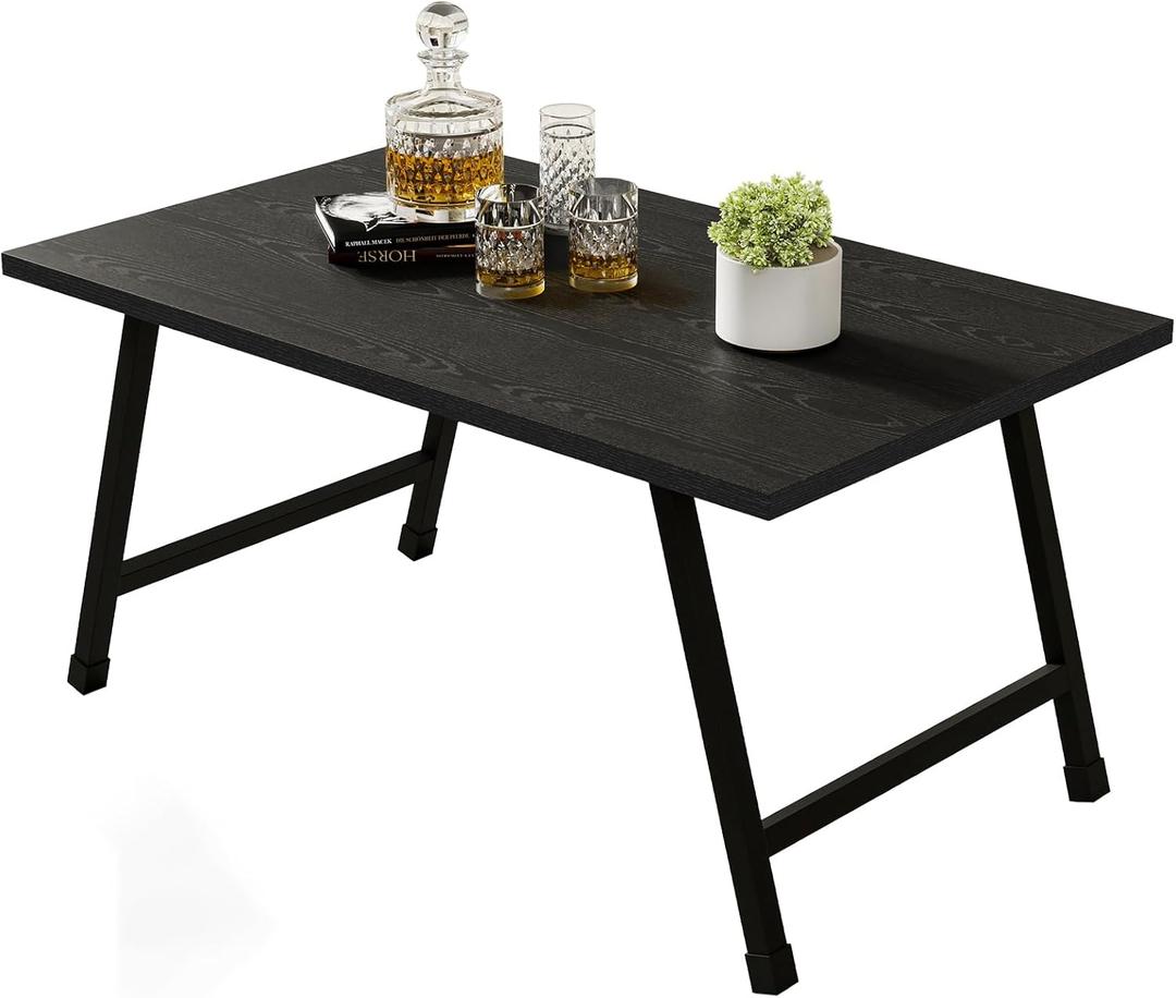 Rectangular Folding Coffee Table - Modern Space-Saving Foldable Coffee Table for Living Room, Durable and Lightweight Design, Easy to Assemble, Perfect for Small Spaces (Black+small Size)