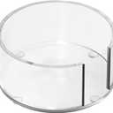 GRAHAM DESIGN Scalloped Acrylic Drink Coaster Set 4Pack with Holder  Blue Minimalist Beverage Coasters, NonSlip Table Protector, Modern Housewarming Gift