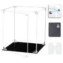 COOLTAKU Clear Acrylic Display Case, UV Protected, Front-Open Door with Magnetic Buckle, Assemble Display Box, Dustproof Protection Showcase for Figures, Collections (12x12x12 inch, 30x30x30 cm)