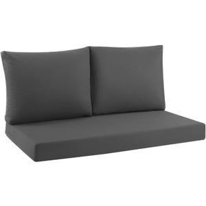 idee-home Outdoor Loveseat Cushions for Patio Furniture, Patio Love Seat Sofa Cushions for Porch Garden Chair, Red 46" x 26" (Medium Grey)