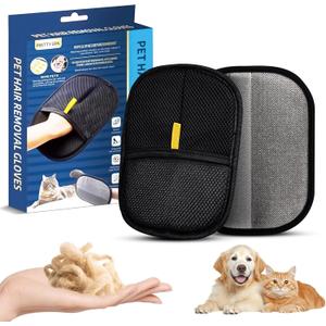 Pet Hair Remover Glove  Silicone Cat & Dog Fur Removal Mitt for Furniture, Bedding & Car Seats  Reusable, MachineWashable Magic Brush Design