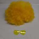 BESTBEL+Hair Cap Yellow Afro Wig and Sunglasses Short Yellow Wigs Afro Clown Wig for Halloween Disco Party Outfits Funny Wigs for Adults Cosplay Costume Fluffy Bouncy Synthetic Hair