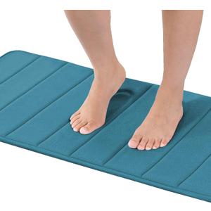 Flamingo P Memory Foam Bath Mat Rug Soft Non Slip Absorbent Bathroom Rugs, Machine Wash, Thick, Easier to Dry, 47x17 Inches, Dark Teal