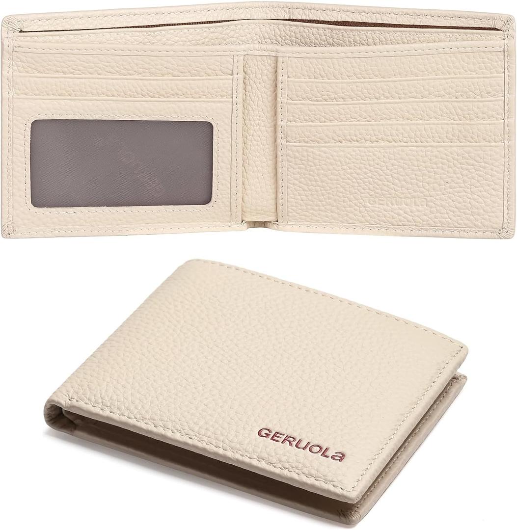 Ultra Slim Small RFID Wallet for Women, Leather Tiny Thin Bifold Pocket Ladies Wallet Short Wallets for Women (White)