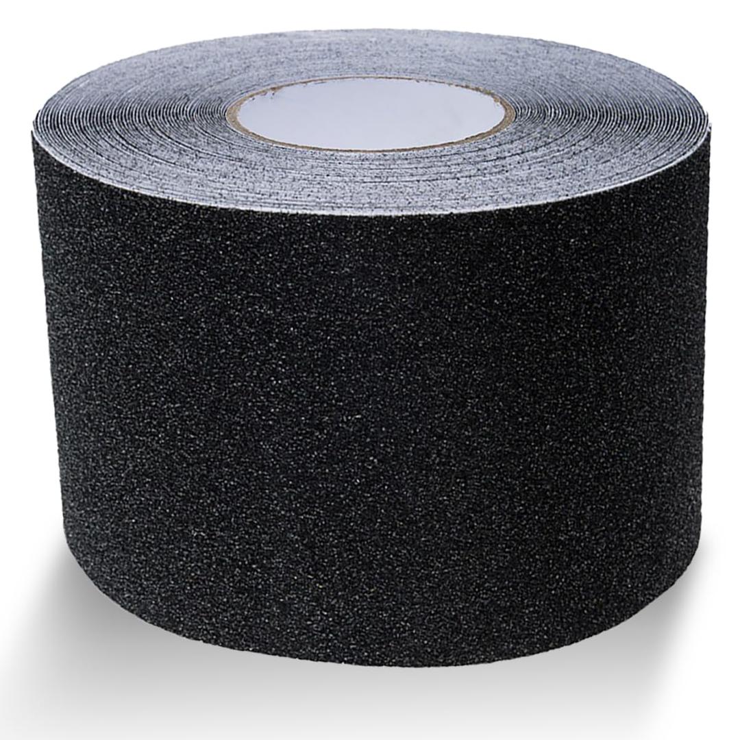 Anti Slip Traction Tape Best Grip Non Slip Tape for Stairs Indoor/Outdoor, Waterproof Non Skid Grit Roll for Stair Steps, Black High Traction Non Slip Abrasive Stair Treads (4" X 35Ft, 1)