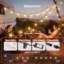 addlon 100FT Outdoor String Lights G40 with Remote, 54 LED Shatterproof Bulbs, Dimmable Patio Globe Lights Waterproof, Hanging Outside Lighting for Backyard, Garden, Deck, Balcony, Porch, Caf, Decor