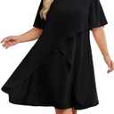 Hanna Nikole Plus Size Dress for Curvy Women 2025 Wedding Guest Dress Sequined Crew Neck Cocktail Dress with High Low Hem sleeveless, 20W