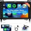 [8 CORE 2G+64G] Car Radio for Mercedes Benz W906 Sprinter W169 W245 W639 Vito Viano with Wireless Carplay/Android Auto, 9" Android 13 IPS Touch Screen Stereo, Bluetooth, GPS, WiFi, SWC, DSP + Camera