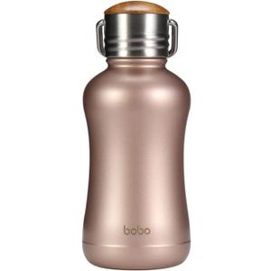 YOHKOH Mini Insulated Water Bottle With Bamboo Lid - 8.8oz Small Vacuum Insulated Water Bottle for Women Kids, 12 Hrs Hot & 24 Hrs Cold Stainless Steel Thermos Leak-Proof BPA-Free (8.8oz,Gold) (8.5 Ounces)