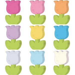 Ireer 108 Pcs Tulip Flower Cutouts Colorful Flower Paper Spring Decor Bulletin Board Cutouts Rustic Tulip Shaped Die Cut for DIY Craft Spring Easter School Party Wall Decoration (Retro,4 Inch)
