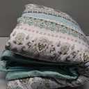 Goodidea Boho Quilt Set King Size,3 Piece Mint Green Bohemian Striped Bedspread Coverlet Set with 2 Pillow Cases Lightweight Soft Microfiber Bedding Set for All Seasons (104"x90")