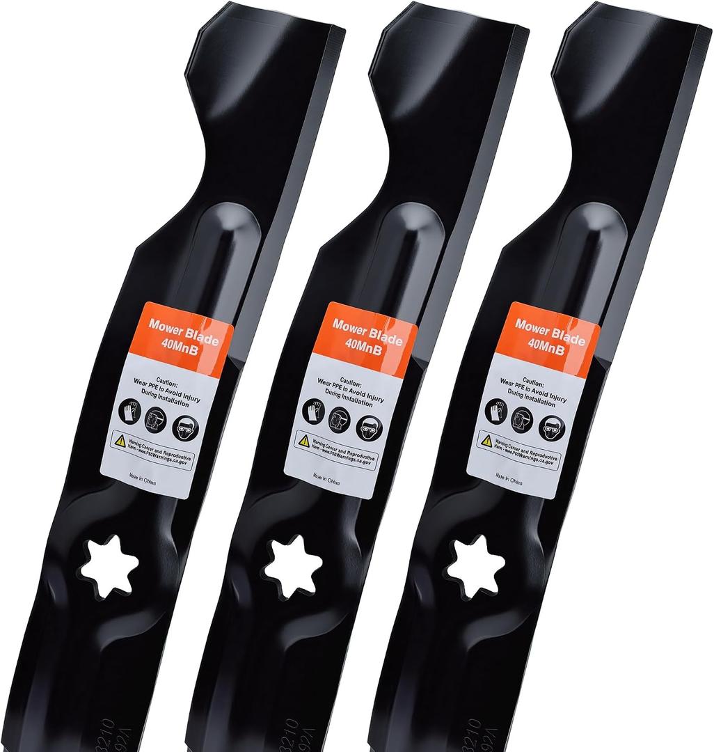Grasscool 942-04053C Mower Blades for Cub Cadet 50 inch Deck Zero Turn Riding Lawn Tractor LT1050 LTX1050 RZT50 Replace 742-04056 942-04056 (6 Point Star Mounting Hole)