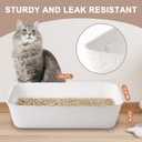 Disposable Cat Litter Box, Sturdy and Durable, Extra Thick, Large Size - 16.2"x12.6"x3.9", Water Resistant and Sustainable, Disposable Litter Boxes for Cats (White, 3-Pack)