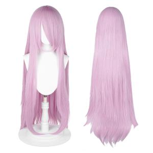 UTIEHD 100cm / 40 Inch Long Wig, Universal Costume Wig, Perfect for Party, Festivals, and Halloween (Pastel Pink)
