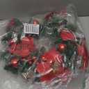 Christmas Wreath Red Ornaments Pre-Lit White LED Door Hanging Decor Holiday Winter Holiday Hanukkah Fake Artificial Xmas