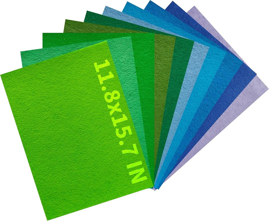 20 Pack Felt Sheets 11.8 x 15.7 Inch, Soft Assorted Craft Felt Fabric Sheets for DIY Sewing, Patchwork, st Patricks Day Accessories (Magical Meadow Mix)