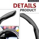 3pcs Universal Carbon Fiber Steering Wheel Cover - Anti-Slip & Segmented Design, Universal 99% Durable Steering Wheel Protector for Men and Women, Car Interior Accessory (Silver)