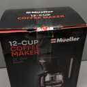 Mueller 12-Cup Drip Coffee Maker - Borosilicate Carafe, Auto-Off, Reusable Filter, Anti-Drip, Keep-Warm Function, Clear Water Level Window Coffee Machine, Kitchen Essentials & Accessories (Black)