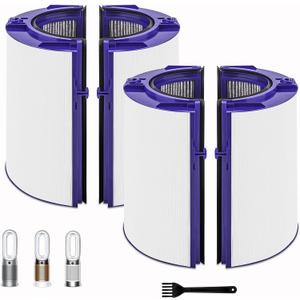 2 Pack 2-in-1 Replacement Filter Compatible with Dyson TP06 HP06 PH02 PH01 PH03 PH04 HP09 TP09 HP07 TP07 TP10 HP10 Air Purifier HEPA + Carbon Pure Cool Hot Humidify Fan, Fit Part #970341-01