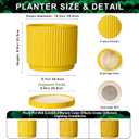Ceramic Pots for Plants, 10 Inch Plant Pots with Tray, Yellow