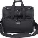 Mangrove 2 Ball Bowling Bag - Double Bowling Ball Bag with Dual Padded Holder & Mutiple Pockets - Fits Shoes Up to Mens Size 16 and Accessories (Black)