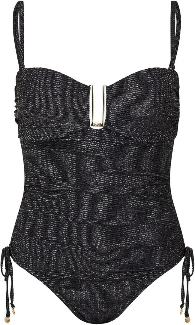 Biba Womens Bandeau Swimsuit (Large, Black)