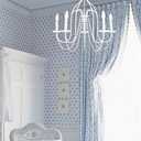 Livex Lighting 40795-60 Alessia Collection 5-Light Chandelier with Five Arms and Clear Crystal Trim, Antique White, 24"L x 24"W x 23"H