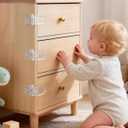 Roctee 6 Pack Drawer Baby Locks Clear, Baby Proof Locks for Side Drawers Pull Out Thin Dresser Kitchen Cabinet Bedside Tables, Safety Latch Child Proofing Clips