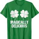 Magically Delicious Shamrock Boobs St Patrick's Day Sexy T-Shirt (Green, XXL)