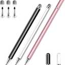 Stylus Pens for Touch Screens, 2 in 1 High Precision Universal Stylus Pen for iPad Compatible with Apple, iPhone, iPad, Android, Samsung Tablets, Phones, 3 Pack-Black,Gold,White (Black, Rose Gold, White)