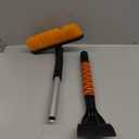 33" Extendable Snow Brush and Ice Scraper for Car Windshield, 2-in-1 Car Snow Brush & Ice Scraper with 360 Pivoting Brush Head and Comfortable Foam Grip for SUV Trucks Sedans,Orange