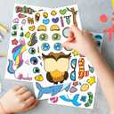 2 x 15 Sheets Make Your Own Animal Stickers for Kids Girls Boys Toddlers Create A Face Decal Large Print Pack Custom Waterproof Decals Party Favors Set Craft Sticker Books Supplies (Style 2)