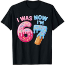 7 Year Old Birthday i was 6 Now I'm 7 67 TShirt(Size S)