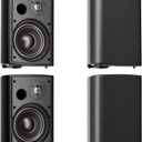 Herdio 6.5 Inches Outdoor Speakers Wired Waterproof Passive,Wall Mount Speakers with 800 Watts Powerful Bass for Home Patio Garden Covered Deck,All-Weather Durability,Black(2 Pairs)