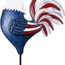 Backyard Expressions Rooster Décor Garden Statue - Chicken Yard Art Sculpture Outdoor - 63 Inch (Patriotic)