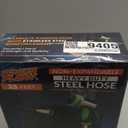 PowerFlow Garden Hose, NON-EXPANDABLE 25 Feet Premium Quality Stainless Steel Metal Water Hose with Durable Fabric Skin, Hose For Commercial, Residential Use, Bonus 10-way Spray Nozzle (25 Ft, Black)