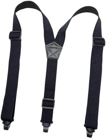 PDRMZRT Y Back Invisible Suspenders for Men Under Clothes Airport Friendly Mens Suspenders for Jeans Big and Tall Clips black