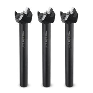 3 x 1/2" Forstner Drill Bits, 3Pcs Forstner Bit Set for Wood, 1/2" Drilling Bit Woodworking Hinge Cutter Tool Kits for Wood Plywood Plastic