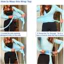 Women Ballet Wrap Top Long Sleeve Self Tie Dance Shirt Pilates Yoga Tops Y2k Workout Active Blouses (White, S)