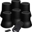 Bed Risers 6 Inch, 6 Pack Heavy Duty Bed Furniture Risers, Lift Up to 2200lbs Round Couch Risers for Sofas, Couches, TV Stands and Chairs (Black)