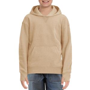 Haloumoning Boys' Fleece Hooded Sweatshirt Kids Long Sleeve Pullover Hoodies with Pocket (7-8 Years, Khaki)