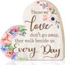 Jetec Sympathy Gift Memorial Wooden Heart for Loss of Loved One Remembrance Bereavement Decor Condolence Sign for Grief Father Mother Son Brother, 6. 3 x 6 x 0. 7 Inches(Flower Style)