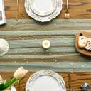 Artoid Mode 10PCS Pearl Grass Green Gauze Table Runner 120 Inch 10FT, Seasonal Sheer Dining Holiday Wedding Birthday Baby Shower Table Decor for Home Party