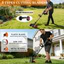 Weed Wacker, 21V Electric Cordless Weed Eater Brush Cutter with 3 Types Blades, 3.9 lbs, Adjustable Cutting Angle & Height Edger Lawn Tool for Garden and Yard