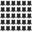 Syhood 30 Pcs Burlap Bows Knot Handmade Ribbon Natural Rustic Burlap Bows Wreath Decorative Bowknot Ornaments for Christmas Tree Home Decoration Festival Party Supplies(Black)