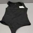 REORIA Butsmooth Womens Sexy Sleeveless Square Neck Double Lined Basic Bodysuit Tank Tops (Medium, Black)