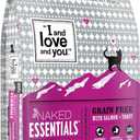 I and love and you Naked Essentials Dry Cat Food - Salmon + Trout - Grain Free, Real Meat, No Fillers, Prebiotics + Probiotics, 11lb Bag, Best By: 07/28/2026