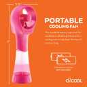 O2COOL Elite Battery Powered Handheld Water Misting Fans (Raspberry)
