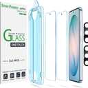 amFilm Auto-alignment OneTouch for Samsung Galaxy S26 6.3'' Screen Protector + Camera Lens Protector, Tempered Glass, 30 seconds Installation, Bubble Free, Case Friendly, Anti-Scratch [2+2 Pack]